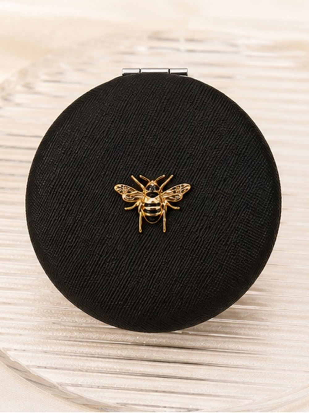 Black Bee Compact Mirror Double-Sided Travel Vanity Mirror Designer Inspired